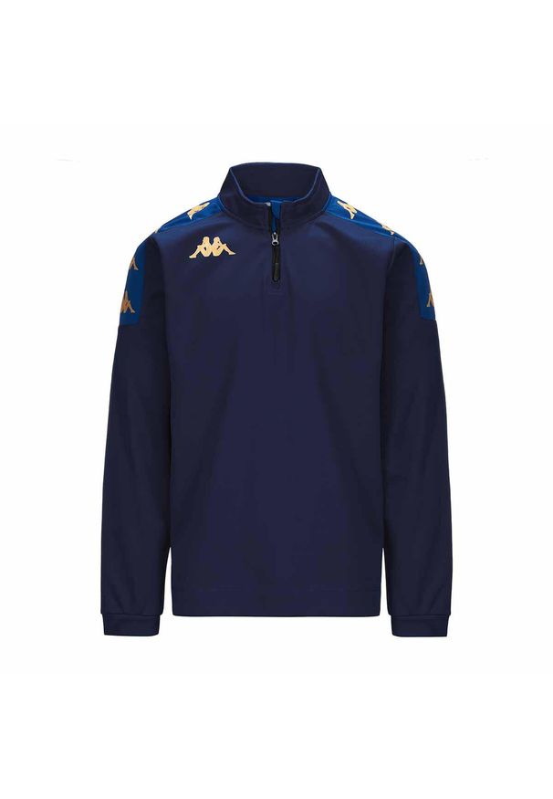 Dziecięca bluza dresowa Kappa Gassolo. Kolor: wielokolorowy, niebieski. Materiał: dresówka. Sport: piłka nożna