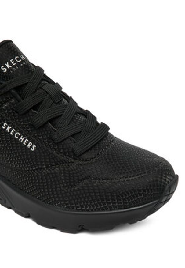 skechers - Skechers Sneakersy Uno 177861/BBK Czarny. Kolor: czarny. Materiał: skóra