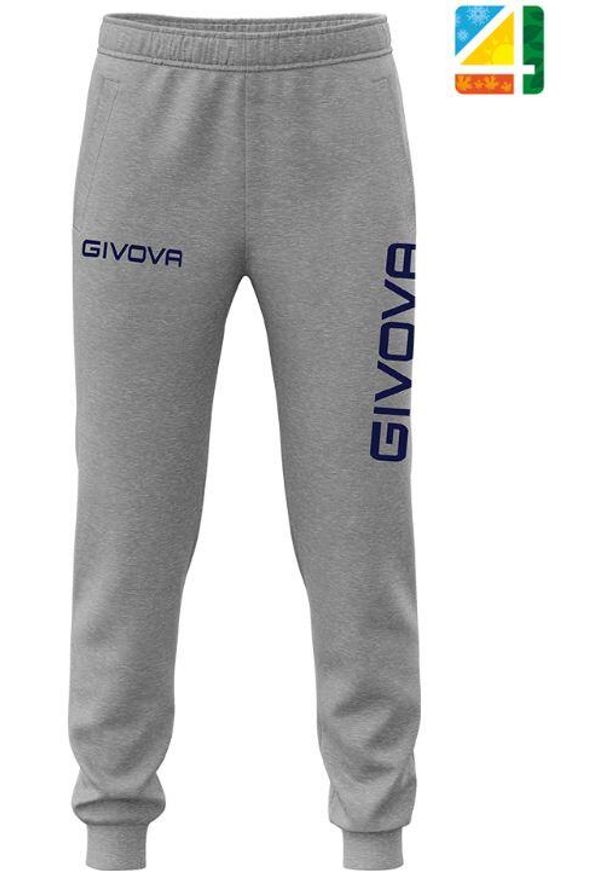 Givova Spodnie Treningowe Big Logo Szare XL - Komfort i Styl. Kolor: szary. Materiał: poliester, bawełna. Sport: fitness