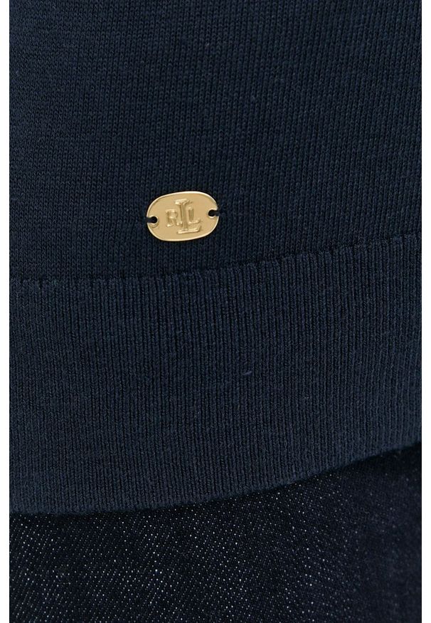 Lauren Ralph Lauren - Sweter. Kolor: niebieski. Długość rękawa: długi rękaw. Długość: długie