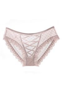 Intica - Koronkowe figi z subtelnymi detalami na specjalne okazje Sooyong. Kolor: beżowy. Materiał: koronka. Wzór: koronka