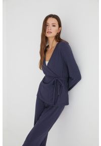 Women Secret - women'secret piżama Lifewear damska kolor granatowy. Kolor: niebieski. Materiał: dzianina. Długość: długie