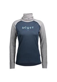 Scott - Longsleeve termoaktywny damski SCOTT Defend Merino High Neck. Kolor: niebieski. Długość rękawa: długi rękaw. Sezon: zima. Sport: snowboard #1
