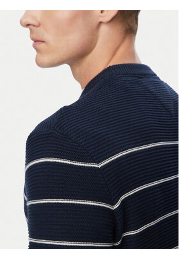 Tommy Jeans Sweter DM0DM23384 Granatowy Slim Fit. Kolor: niebieski. Materiał: bawełna