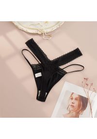 Intica - Majtki z koronką dla kobiet Imran. Kolor: czarny. Materiał: koronka. Wzór: koronka