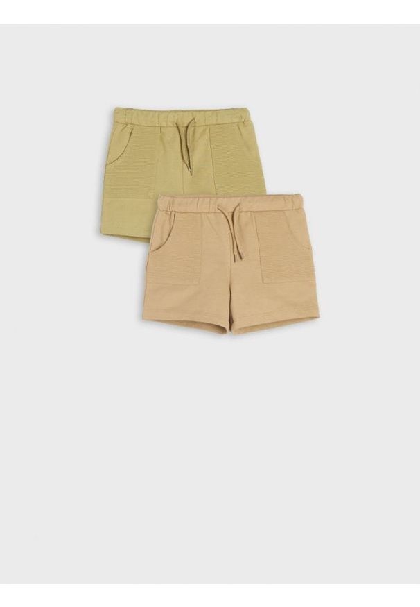 Sinsay - Szorty 2 pack - khaki. Kolor: brązowy. Materiał: bawełna