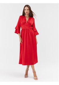Please Sukienka koktajlowa A1VAAYP000 Czerwony Regular Fit. Kolor: czerwony. Materiał: syntetyk. Styl: wizytowy #5