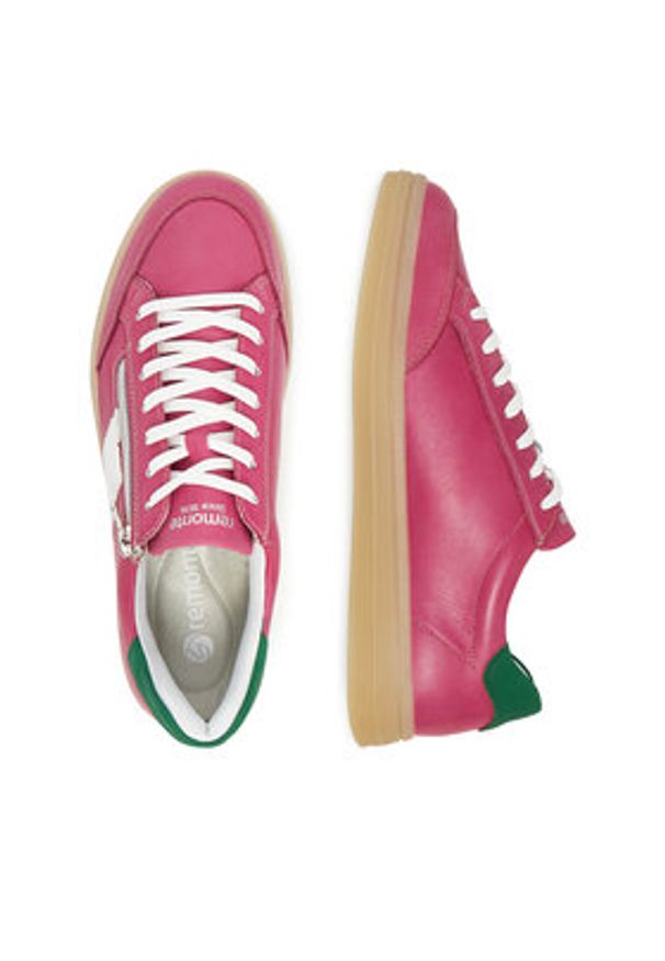 Remonte Sneakersy D2C02-31 Różowy. Kolor: różowy. Materiał: skóra