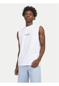 Jack & Jones - Jack&Jones Tank top Vesterbro 12250430 Biały Oversize. Kolor: biały. Materiał: bawełna