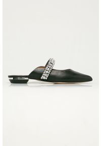 Kurt Geiger London - Klapki skórzane Princely. Kolor: czarny. Materiał: skóra. Wzór: gładki #1