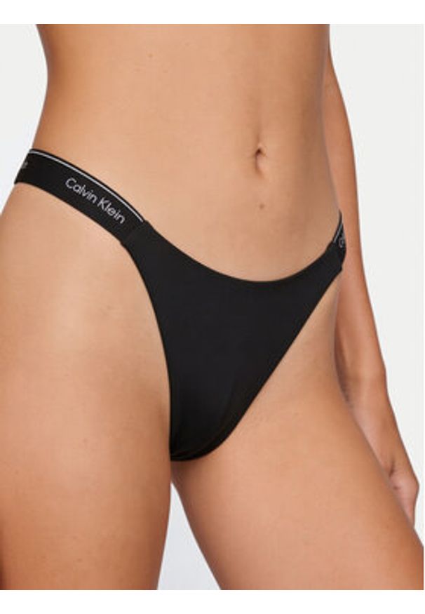 Calvin Klein Swimwear Dół od bikini LV00Q61206 Czarny. Kolor: czarny. Materiał: syntetyk