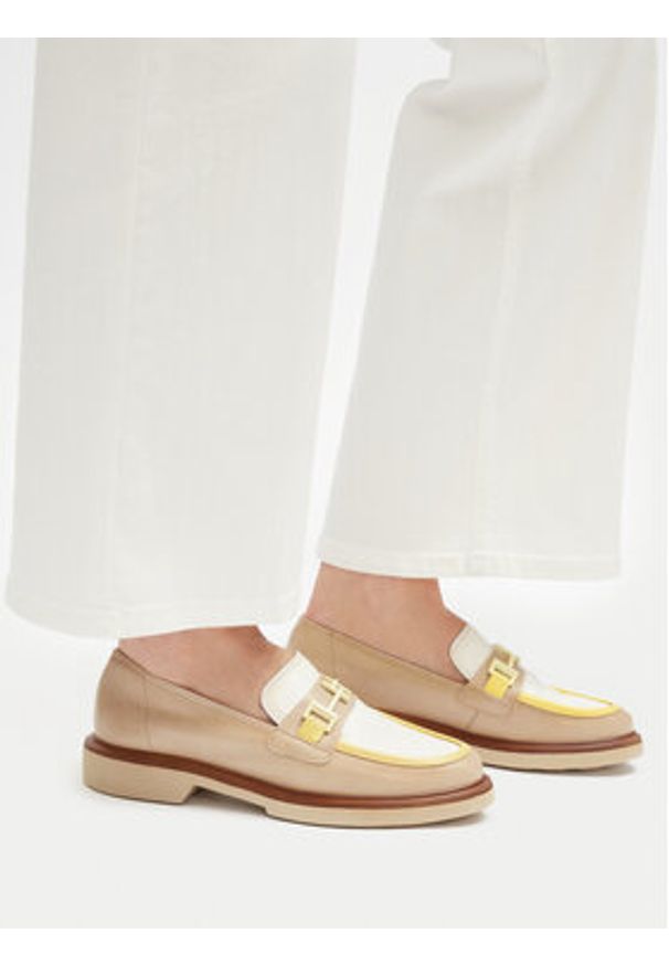 Hispanitas Loafersy CHV254066 Beżowy. Kolor: beżowy. Materiał: skóra