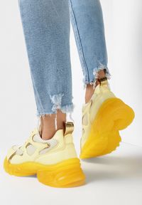 Born2be - Żółte Sneakersy Prisolphi. Kolor: żółty. Materiał: materiał. Szerokość cholewki: normalna #4