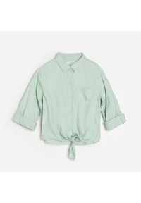 Reserved - Koszula z lyocellu z wiązaniem - Zielony. Kolor: zielony #1