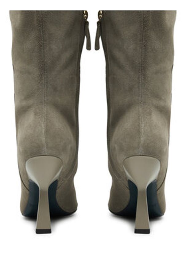 Patrizia Pepe Kozaki 8Y0090/L033-S690 Szary. Kolor: szary. Materiał: zamsz, skóra