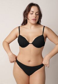 Born2be - Czarne Bikini Marszczony Biustonosz i Klasyczne Majtki Figi Mhyrera. Kolekcja: plus size. Kolor: czarny #2