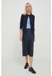 United Colors of Benetton kardigan kaszmirowy kolor granatowy lekki. Kolor: niebieski. Materiał: kaszmir. Wzór: gładki #4