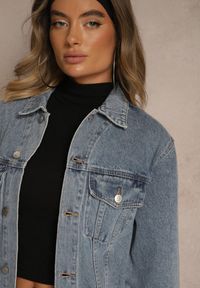 Renee - Niebieska Kurtka Jeansowa o Casualowym Fasonie Belissen. Okazja: na co dzień. Kolor: niebieski. Materiał: jeans. Styl: casual, boho #3