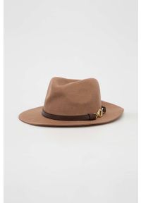Guess kapelusz wełniany kolor brązowy wełniany. Kolor: brązowy. Materiał: wełna #1