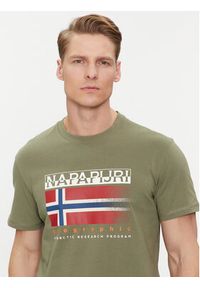 Napapijri T-Shirt S-Kreis NP0A4HQR Zielony Regular Fit. Kolor: zielony. Materiał: bawełna