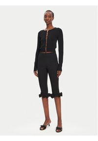 ROTATE Spodnie capri 113809100 Czarny Slim Fit. Kolor: czarny. Materiał: wiskoza #4