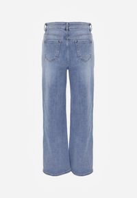 Renee - Niebieskie Jeansy Wide Leg High Waist z Elastycznego Denimu z Bawełną Jelimia. Okazja: na co dzień. Stan: podwyższony. Kolor: niebieski. Styl: casual, elegancki #3