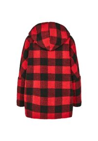 Urban Classics - Parka damska w dużych rozmiarach Urban Classic hooded check. Kolor: czarny, czerwony, wielokolorowy. Materiał: polar #2