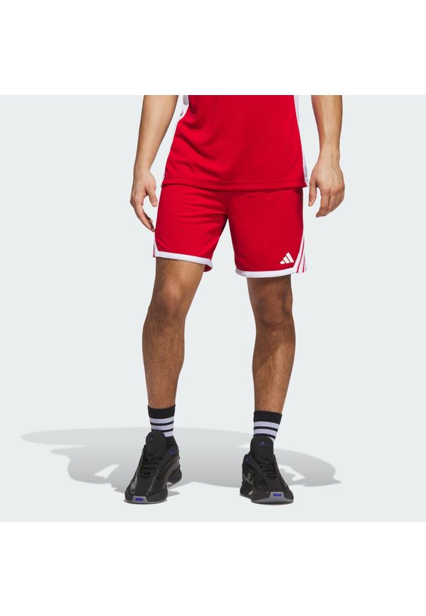 Adidas - Spodenki 3G Speed Basketball AEROREADY. Kolor: czerwony, wielokolorowy, biały. Sport: koszykówka