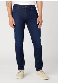 Męskie Spodnie Jeansowe Wrangler Larston Landed 112341469, W34 L34. Okazja: na co dzień. Kolor: niebieski. Styl: casual, klasyczny, młodzieżowy #1