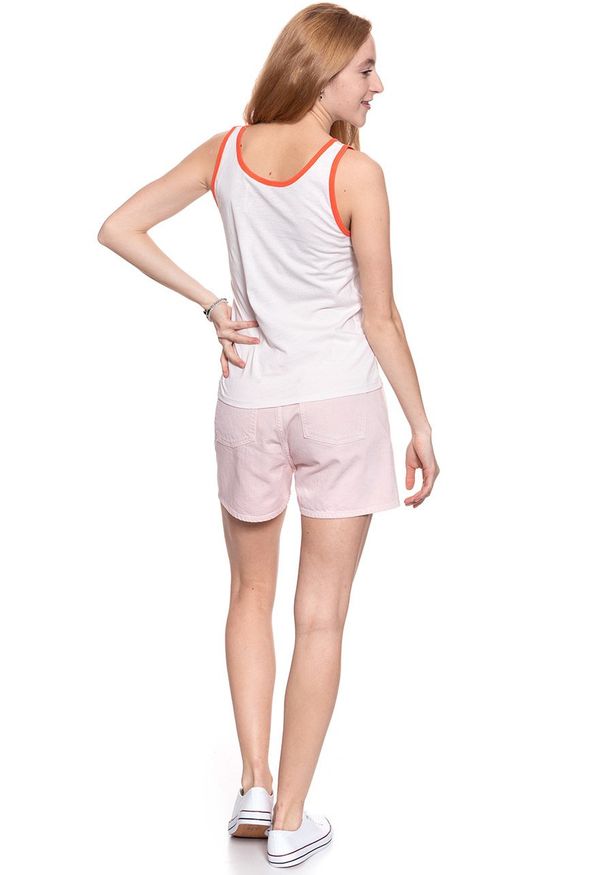 Wrangler - WRANGLER T SHIRT DAMSKI RETRO KABEL TANK ROSEWATER W730SEVLF 112130937. Długość rękawa: na ramiączkach. Wzór: nadruk. Styl: retro