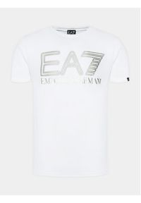 EA7 Emporio Armani T-Shirt 3DPT37 PJMUZ 1100 Biały Regular Fit. Kolor: biały. Materiał: bawełna