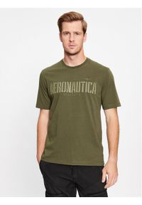 Aeronautica Militare T-Shirt 232TS2130J584 Zielony Regular Fit. Kolor: zielony. Materiał: bawełna
