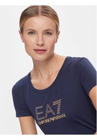 EA7 Emporio Armani T-Shirt 8NTT67 TJDQZ 1554 Granatowy Skinny Fit. Kolor: niebieski. Materiał: bawełna #4