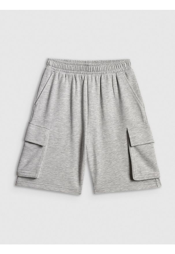 4f - 4F Spodenki dresowe chłopięce - szare 158 (12-13 lat). Okazja: na co dzień. Kolor: szary. Materiał: dresówka. Sezon: lato. Styl: casual