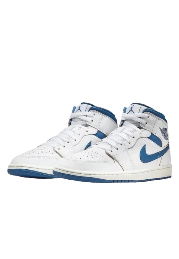 Buty do chodzenia dla dorosłych Air Jordan 1 Mid SE Industrial Blue. Zapięcie: sznurówki. Kolor: niebieski. Materiał: skóra, syntetyk, tkanina, materiał. Szerokość cholewki: normalna. Sport: turystyka piesza