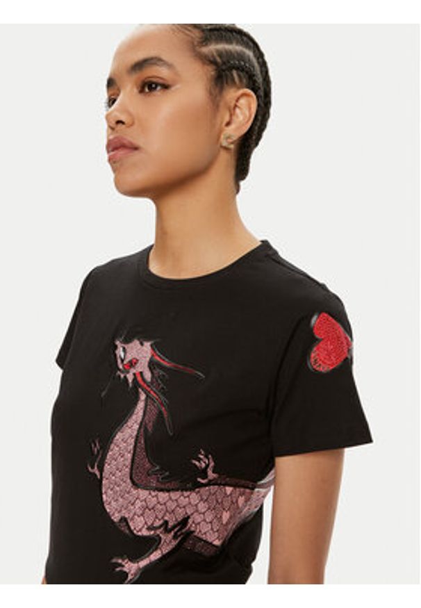 Pinko T-Shirt Quentin 100535 A1QT Czarny Regular Fit. Kolor: czarny. Materiał: bawełna