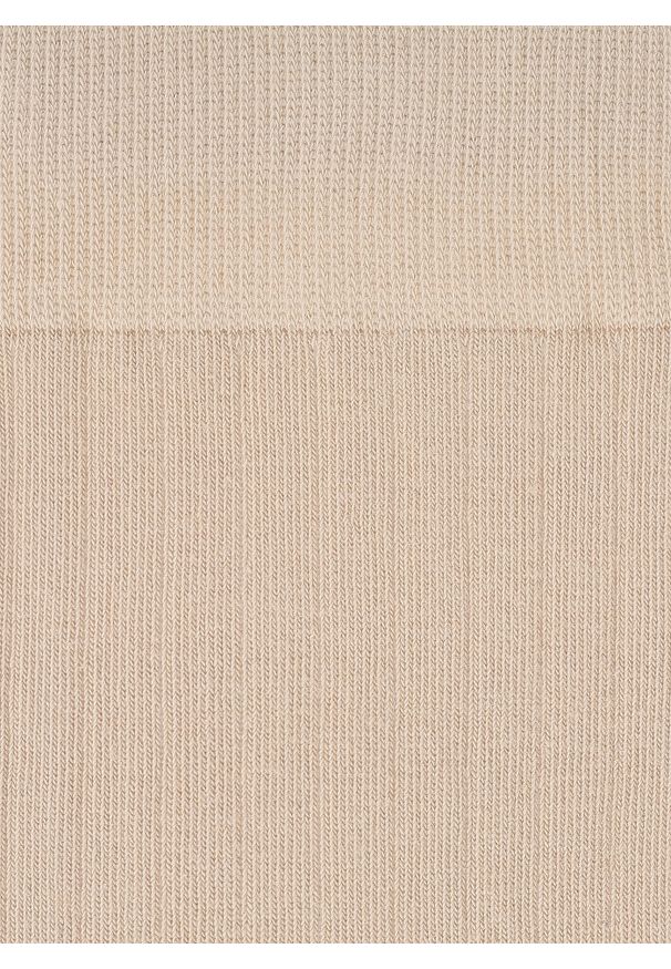 Pako Lorente - PAKO LORENTE - Gładkie beżowe skarpety w prążek. Kolor: niebieski, beżowy. Wzór: gładki, prążki