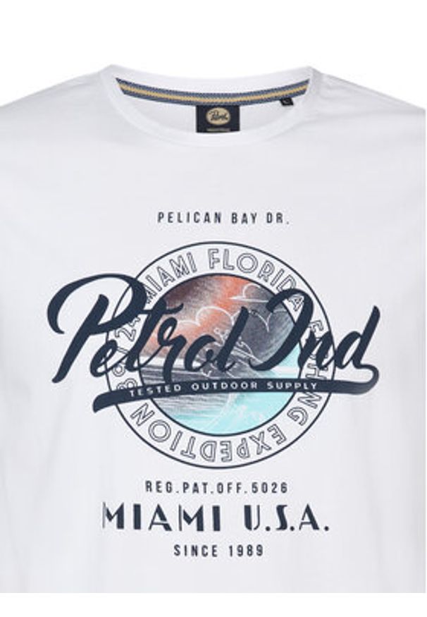 Petrol Industries T-Shirt M-1050-TSR602 Biały Regular Fit. Kolor: biały. Materiał: bawełna