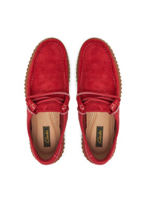 Clarks Półbuty Torhill Low 26180908 Czerwony. Kolor: czerwony. Materiał: skóra