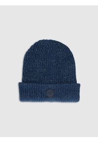 4f - 4F Czapka beanie chłopięca - niebieska Uniwersalny. Kolor: niebieski. Materiał: syntetyk. Sezon: zima. Styl: klasyczny, casual