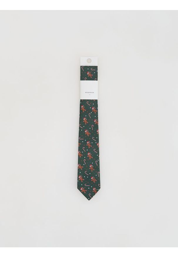 Reserved - Świąteczny krawat - ciemny turkus. Styl: wizytowy