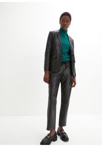 bonprix - Żakiet ze skóry jagnięcej nappa. Kolor: czarny. Materiał: skóra. Styl: klasyczny #3