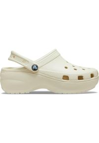Chodaki damskie Crocs Classic Platform Clog. Kolor: beżowy. Obcas: na platformie. Styl: sportowy #1