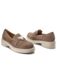 Beżowe Mokasyny Lamanti Damskie Modne Buty. Okazja: na co dzień. Kolor: beżowy. Materiał: zamsz. Styl: casual, elegancki #6