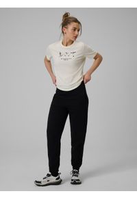 4f - 4F Spodnie dresowe joggery damskie - czarne XS. Kolor: czarny. Materiał: dresówka #1