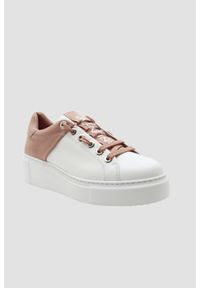 Valentino by Mario Valentino - VALENTINO Biało-różowe sneakersy Baraga S Sneaker Lace-U, Rozmiar 40. Kolor: biały. Materiał: skóra #3