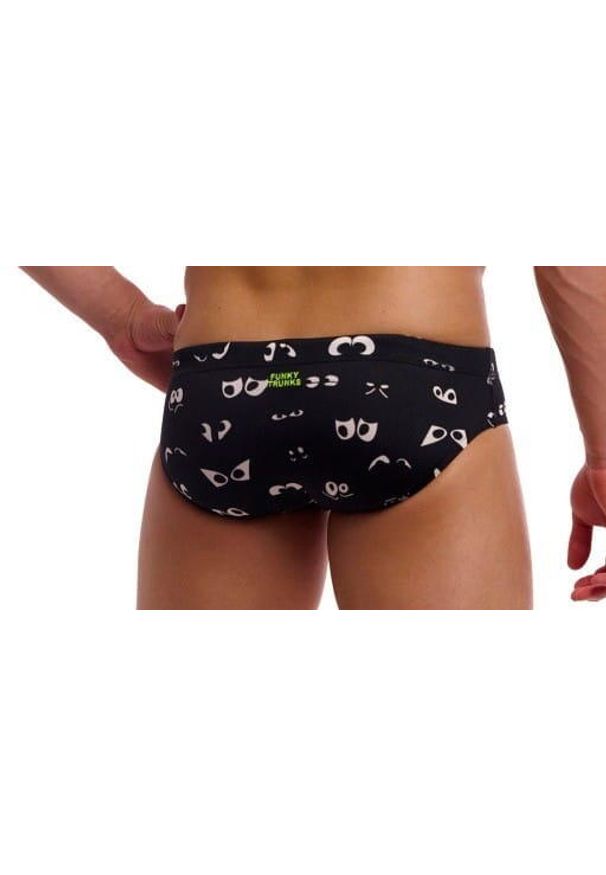 FUNKY TRUNKS - Kąpielówki męskie Funky Trunks Eye Spy - slipy. Kolor: czarny. Materiał: poliester