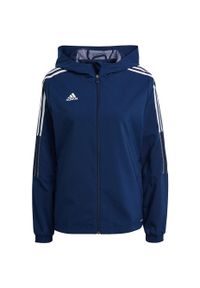 Adidas - Kurtka damska adidas Tiro 21 Windbreaker. Kolor: niebieski, wielokolorowy, biały