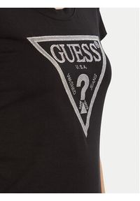 Guess T-Shirt SS CN SHINY TRIANGLE Czarny Shirt Fit. Kolor: czarny. Materiał: bawełna #4