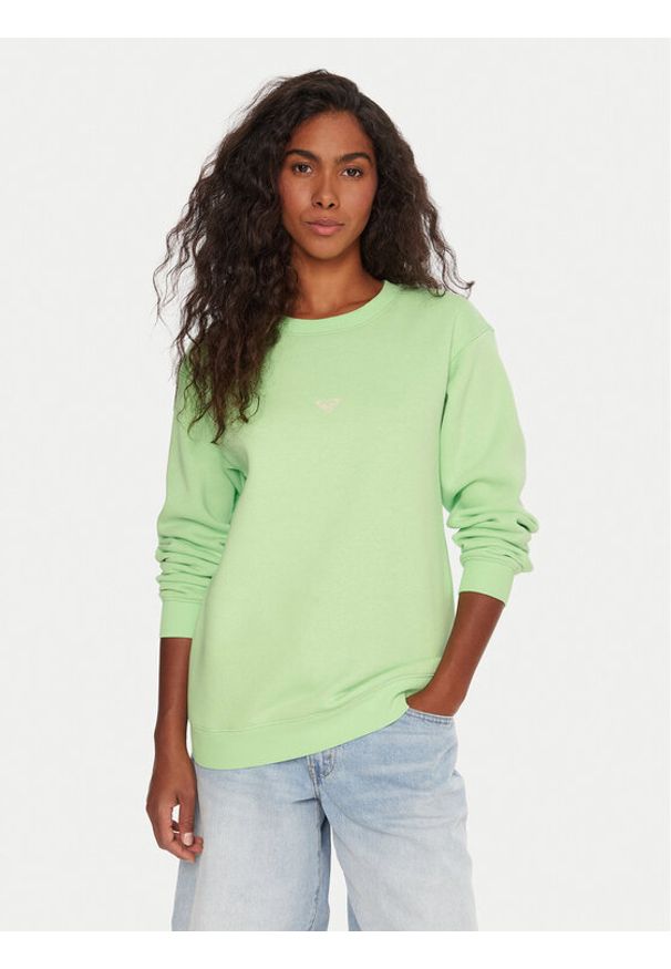 Roxy Bluza Surf Stoked ERJFT05018 Zielony Regular Fit. Kolor: zielony. Materiał: bawełna, syntetyk